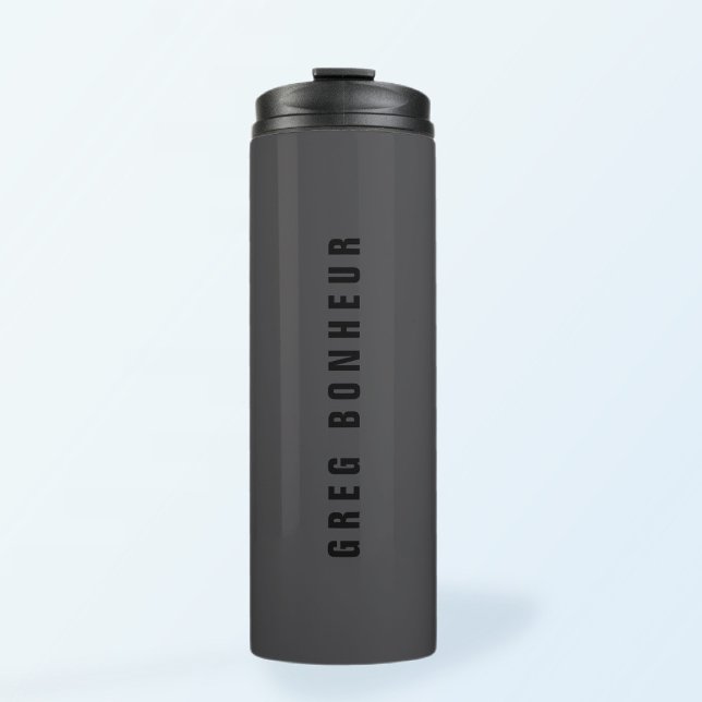 Modern Name or other Text Template | Dark Grey Thermal Tumbler (Creator Uploaded)
