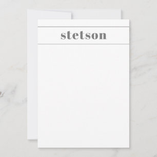 Modern name personalized stationery note card