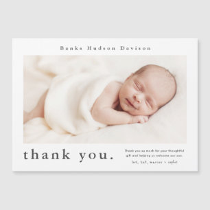 Modern Name Photo Baby Thank You Card