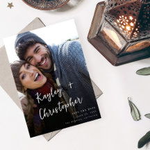 Modern Name Photo Vertical Chic Save the Date