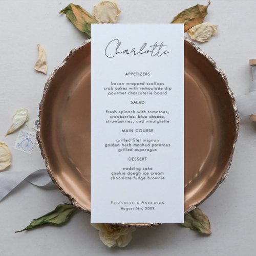 Modern Name Place Card Wedding Dinner Card