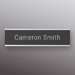 Modern name plain black door sign<br><div class="desc">Personalized name door sign featuring your name in a modern font on a black background</div>