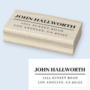 Modern Name & Return Address Rubber Stamp