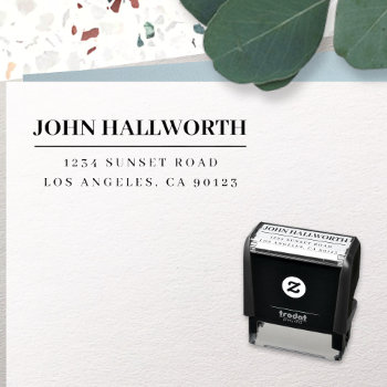 Modern Name & Return Address Self-inking Stamp by simple_monograms at Zazzle