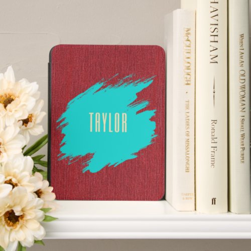 Modern Name, Ruby Red Denim Print  Kindle Cover
