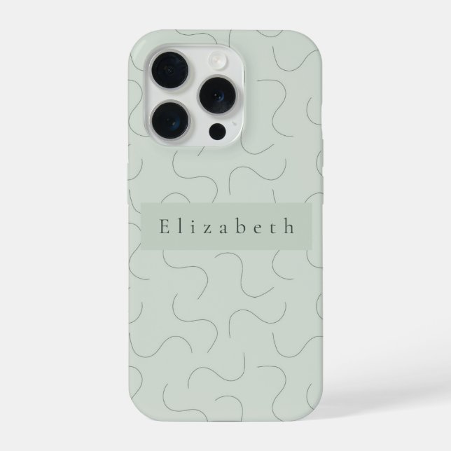 Modern Name Sage Green Iphone Case (Back)