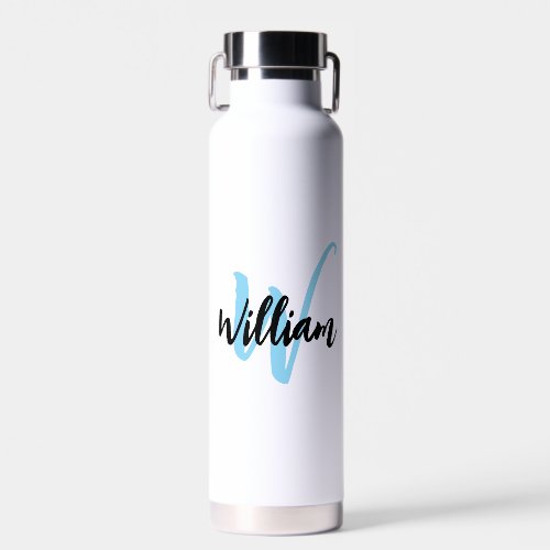 Modern Name Script &amp; Initial | Customized Monogram Water Bottle