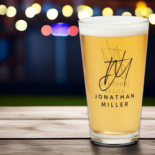 Modern Name Simple Beer Glass