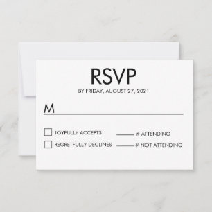 Modern Name Wedding RSVP Response Card White