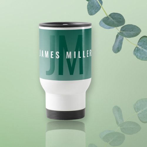 Modern Name with Bold Green or any color Ombre Travel Mug