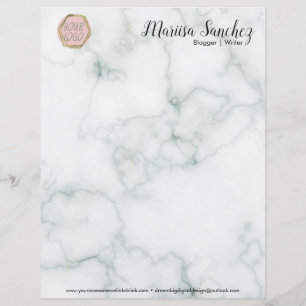 Modern Name Your Logo Marble Letterhead