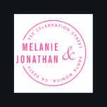 Modern Names Round Wedding Return Address Self-inking Stamp<br><div class="desc">Easily personalize these custom Modern Names Round Wedding Return Address self-inking rubber stamps with your own names and address. To customize these rubber stamps, click on "Personalize this template" and change the text in the boxes provided. Available in 9 different colors and 6 sizes. Please view your design on the...</div>