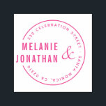 Modern Names Round Wedding Return Address Self-inking Stamp<br><div class="desc">Easily personalize these custom Modern Names Round Wedding Return Address self-inking rubber stamps with your own names and address. To customize these rubber stamps, click on "Personalize this template" and change the text in the boxes provided. Available in 9 different colors and 6 sizes. Please view your design on the...</div>