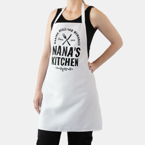 Modern Nana Kitchen Grandmas Birthday Gift Baking  Apron