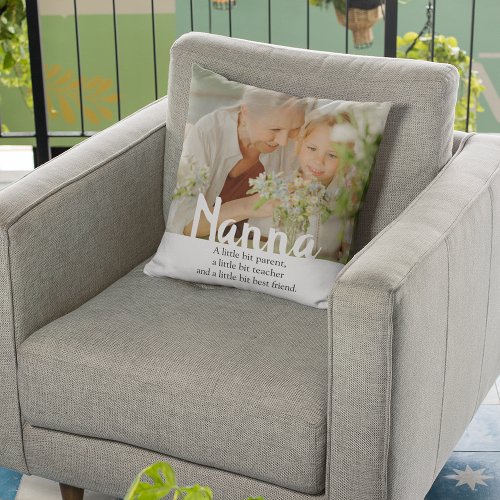 Modern  Nanna Photo Throw Pillow