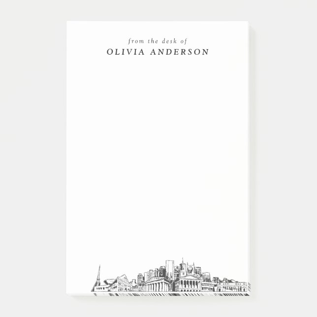 Modern Nashville Professional Gift Personalized Post-it Notes (Front)