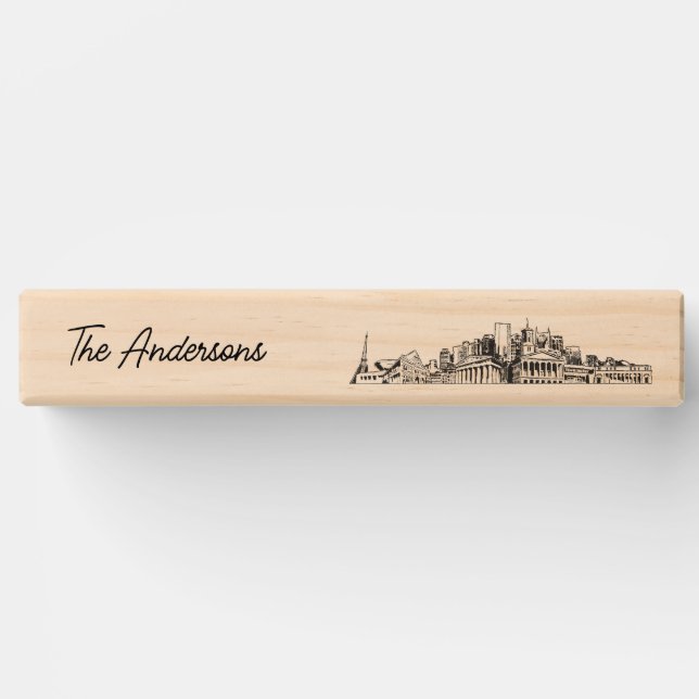 Modern Nashville Wedding Guestbook Lawn Game Topple Tower (Front)