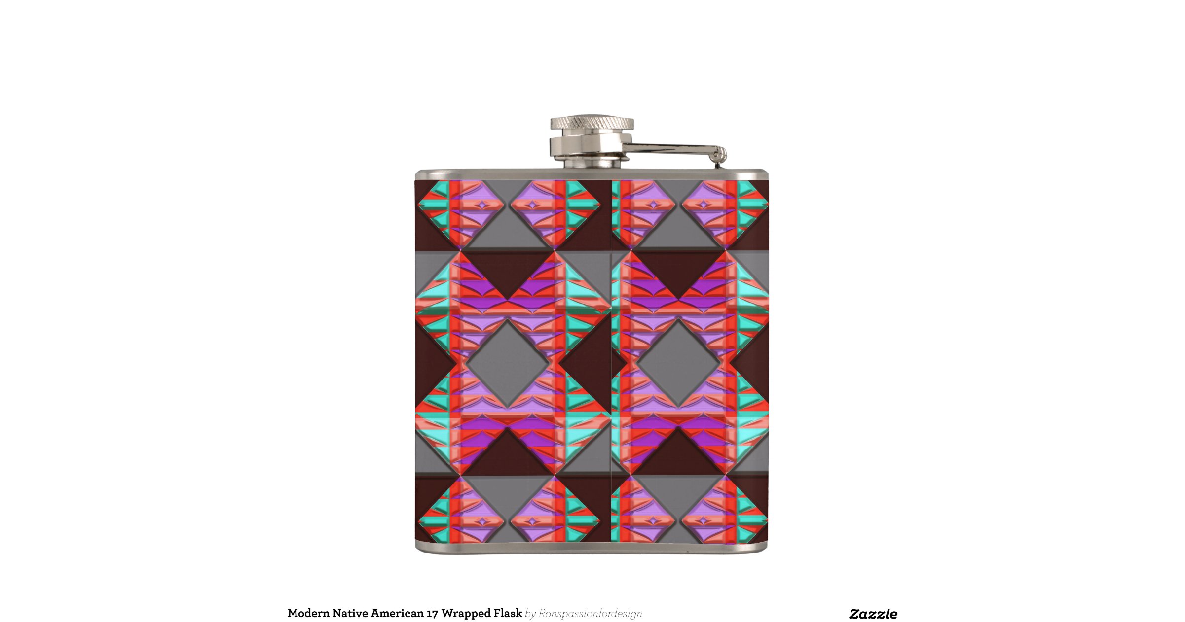 Modern Native American 17 Wrapped Flask | Zazzle
