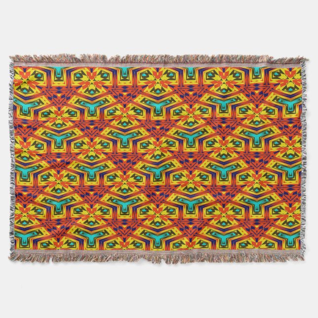 Modern Native American 28 Throw Blanket (Front)