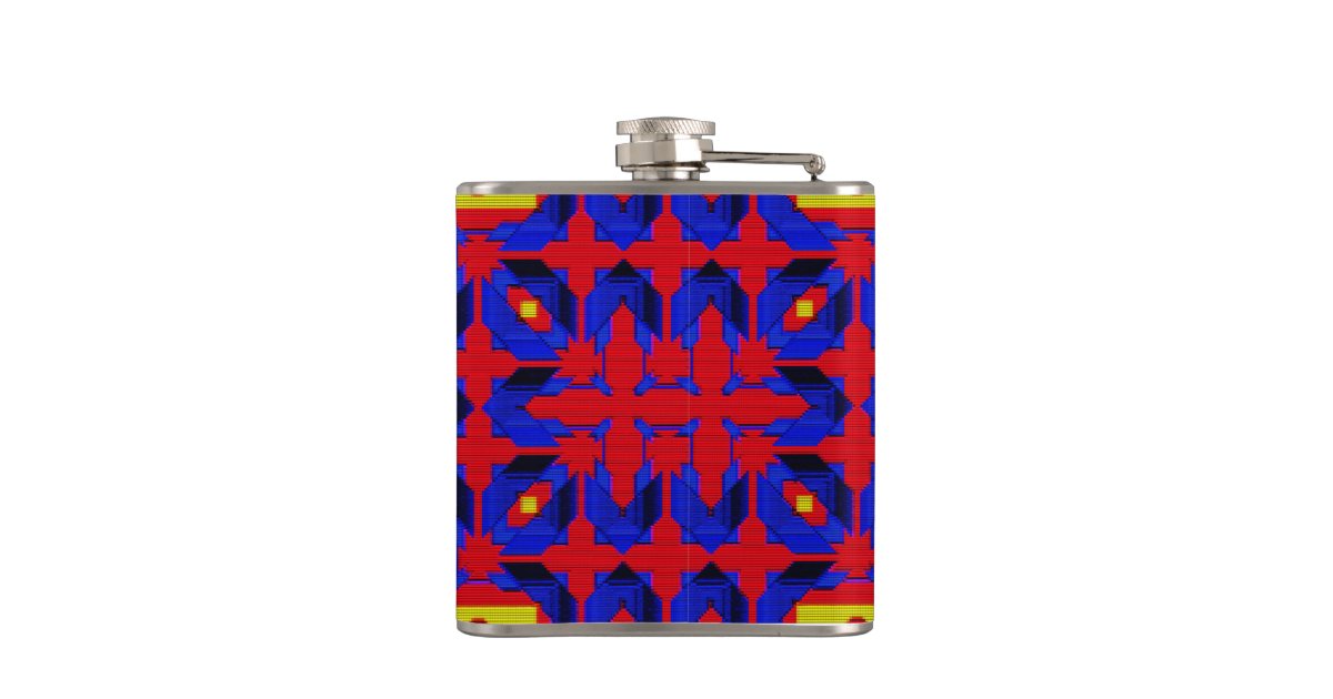 Modern Native American 30 Wrapped Flask | Zazzle