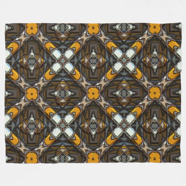 Modern Native American 3 Fleece Blanket (Front (Horizontal))