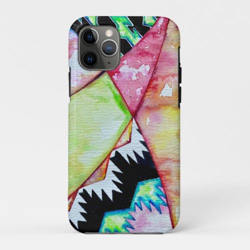 Modern Native American basket design watercolor iPhone 11 Pro Case