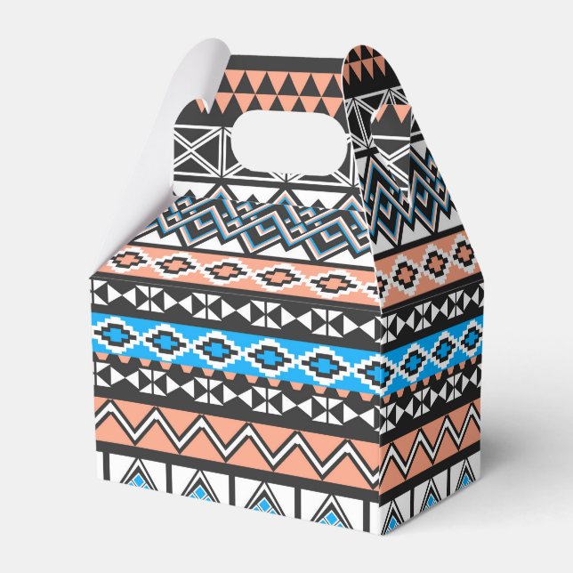 Modern Native American Tribal Aztec Pattern Favor Boxes (Back Side)