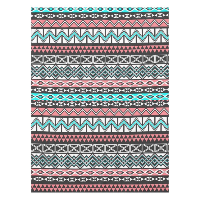 Modern Native American Tribal Aztec Pattern Tablecloth (Front)