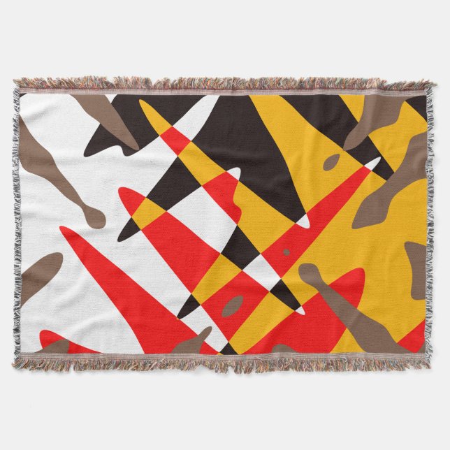 Modern Native Art Blanket 4 Nations Throw Blankets (Front)