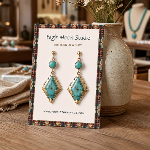 Modern Native Tribal Earring Jewelry Display Card