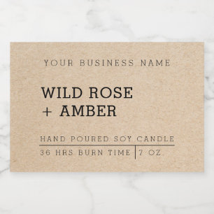 Modern Natural Candle Product Label Stickers