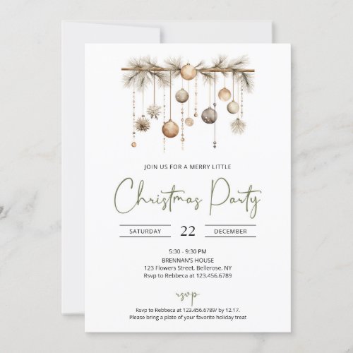 Modern natural_looking palette watercolor pine invitation