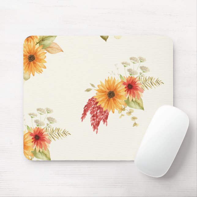 Modern Nature Floral Photo  Mouse Pad (With Mouse)