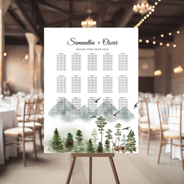 Modern Nature Green Forest | Watercolor Trees Foam Board (Creator Uploaded)