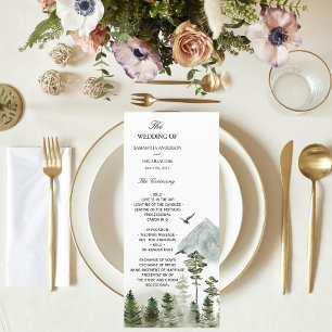 Modern Nature Green Forest Watercolor Trees Menu