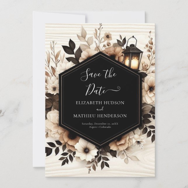 Modern Nature Rustic Wedding Save The Date (Front)