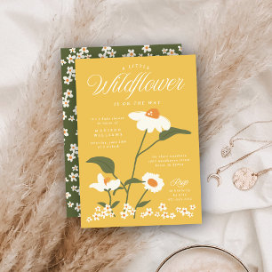 Modern Nature Themed Wildflower Baby in Bloom Invitation