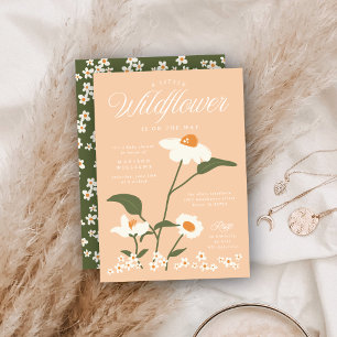 Modern Nature Themed Wildflower Baby in Bloom Invitation