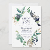 Modern Nautical Ahoy It's A Boy Baby Shower Invitation (Front)