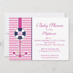 Modern Nautical Anchor Baby Shower Invitation