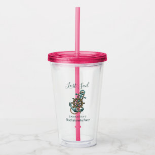 Modern Nautical Anchor Bachelorette Party Acrylic Tumbler