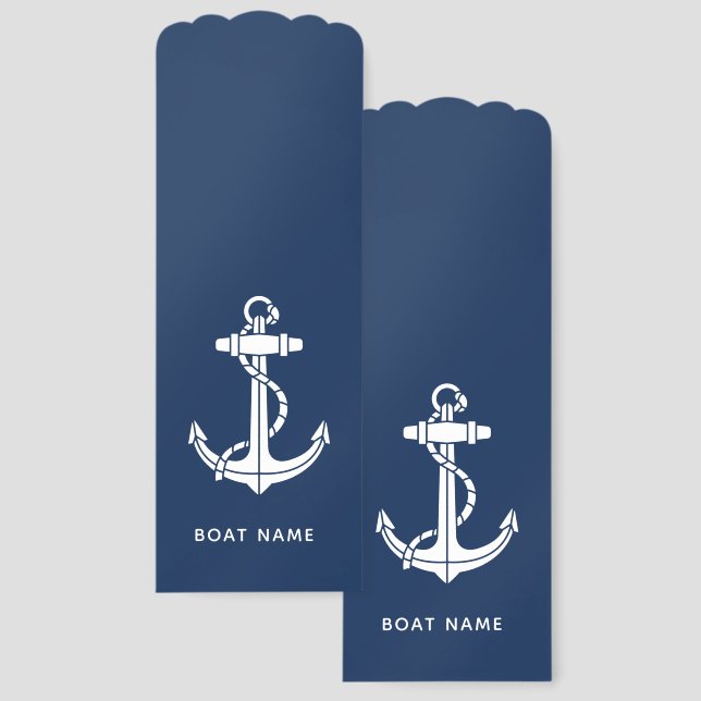 Modern Nautical Anchor Beach Trip Custom Swag Bookmarks (Front & Back)