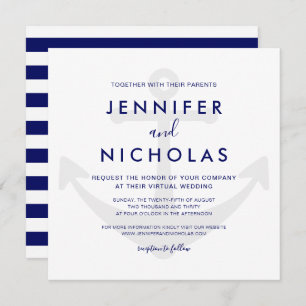 Modern Nautical Anchor Virtual Wedding Invitation