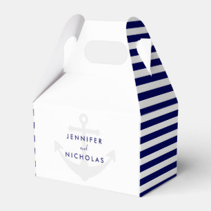Modern Nautical Anchor Wedding Favor Boxes