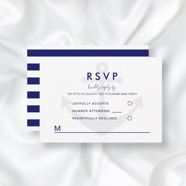 Modern Nautical Anchor Wedding RSVP (Creator Uploaded)