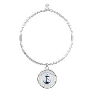 Modern Nautical Anchor Wedding Swag Custom Bangle Bracelet