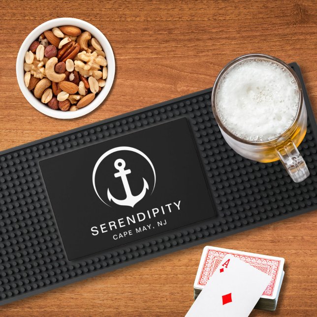Modern Nautical Boat Anchor Black Bar Mat (Creator Uploaded)