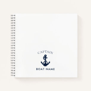 Modern Nautical Boat Anchor Captain Notebook