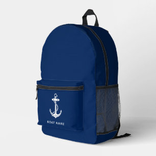 Modern Nautical Boat Anchor Custom Cruise Printed Backpack