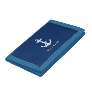 Modern Nautical Boat Anchor Custom Cruise Trifold Wallet
